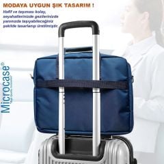 Microcase Lenovo Yoga Tab Plus 12.7 inch için Tablet Çantası 2 Bölmeli AL4228 Lacivert Gri Krem