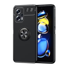 Microcase Xiaomi Redmi Note 12T Pro / Note 11T Pro Focus Serisi Yüzük Standlı Silikon Kılıf - Siyah AL3363