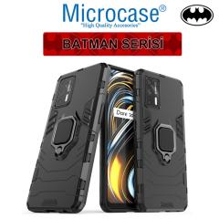 Microcase Realme GT 5G Batman Yüzüklü Armor Kılıf - Siyah