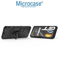 Microcase Realme GT 5G Batman Yüzüklü Armor Kılıf - Siyah