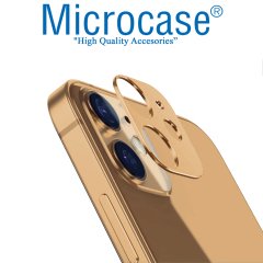 iPhone 12 Kamera Lens Koruma Halkası - Kapalı Tasarım Gold