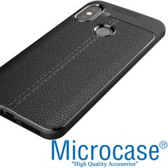 Microcase Xiaomi Mi A2 Lite Leather Silikon Kılıf + Ekran Koruma