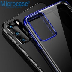 Microcase Huawei P40 Plating Series Soft Silikon Kılıf - Mavi