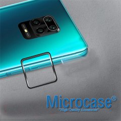 Microcase Xiaomi Redmi Note 9 Kamera Lens Koruma Halkası - Açık Tasarım Siyah