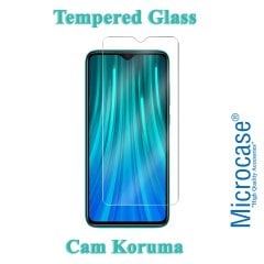 Microcase Xiaomi Redmi Note 8 Leather Tpu Silikon Kılıf - Siyah + Tempered Glass Cam Koruma