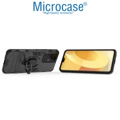 Microcase Vivo V23 5G Batman Serisi Yüzük Standlı Armor Kılıf - Siyah