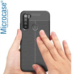 Microcase Xiaomi Redmi Note 8 Leather Tpu Silikon Kılıf - Siyah