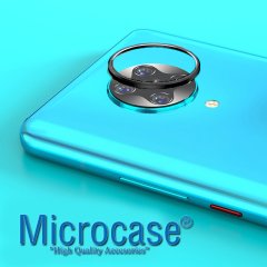 Microcase Xiaomi Poco F2 Pro Kamera Lens Koruma Halkası - Açık Tasarım Siyah