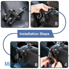 Microcase Oto Koltuk Arkası 2 Başlı Yük Eşya Taşıma Askı Aparatı - AL5238