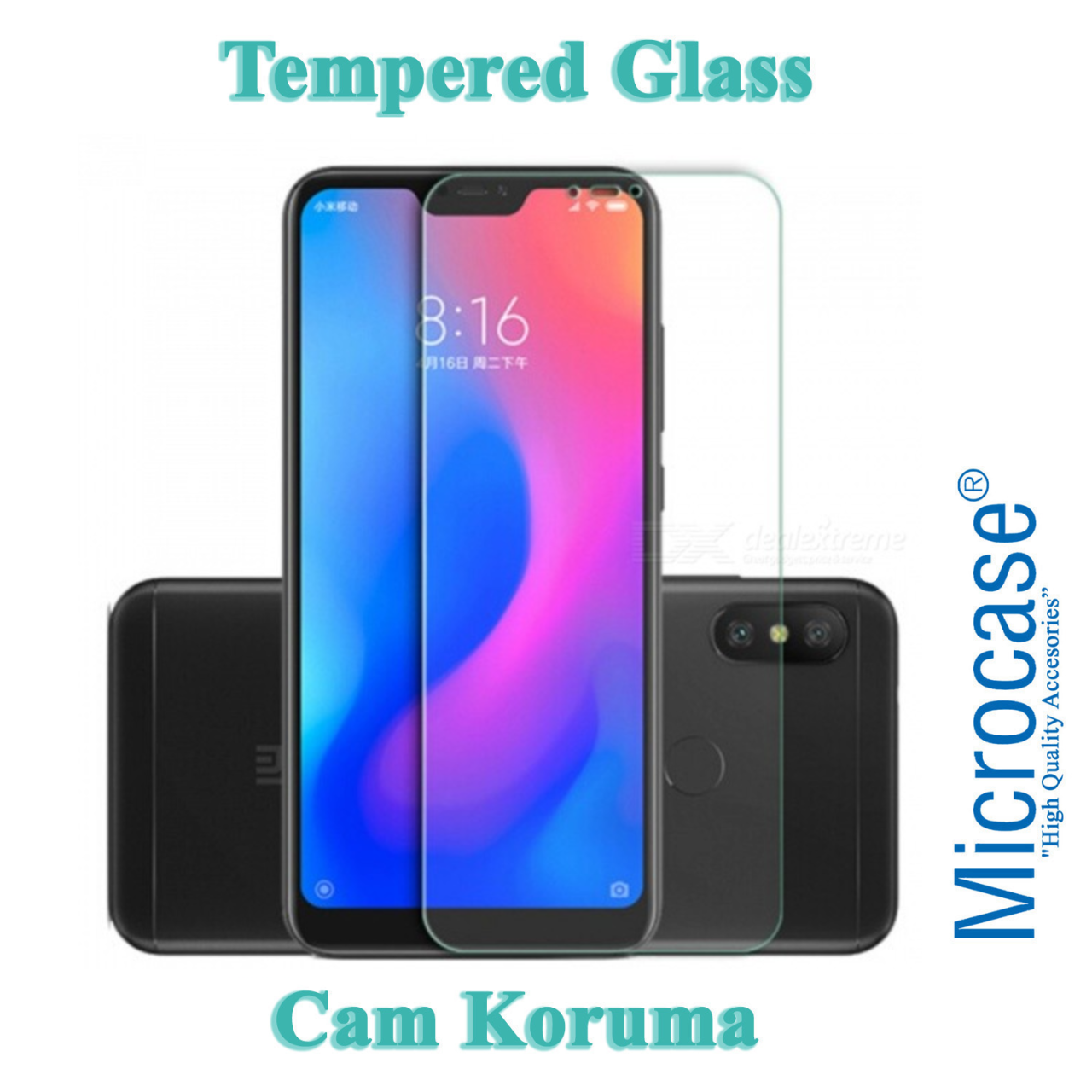 Xiaomi Redmi 6 Pro Tempered Glass Cam Ekran Koruma