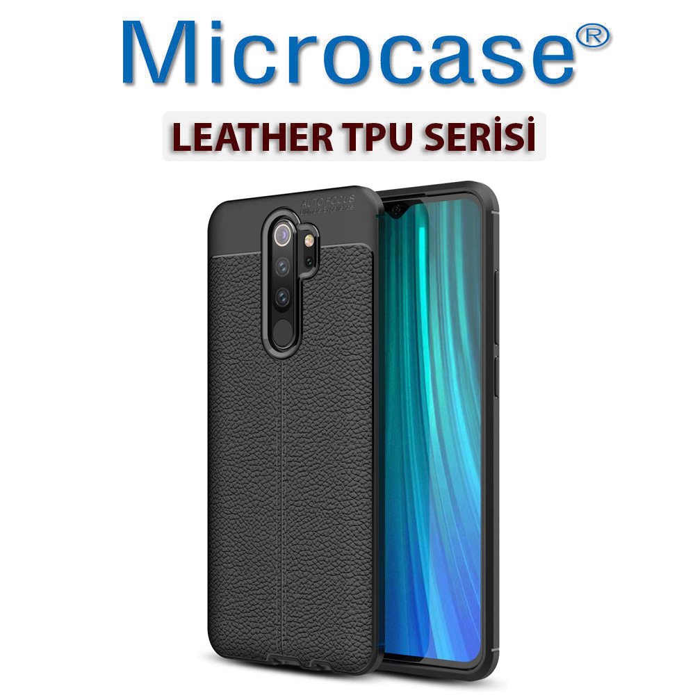 Microcase Xiaomi Redmi Note 8 Pro Leather Tpu Silikon Kılıf - Siyah