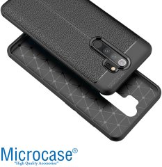 Microcase Xiaomi Redmi Note 8 Pro Leather Tpu Silikon Kılıf - Siyah