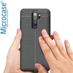Microcase Xiaomi Redmi Note 8 Pro Leather Tpu Silikon Kılıf - Siyah