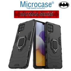 Microcase Samsung Galaxy M32 Batman Serisi Yüzük Standlı Armor Kılıf - Siyah