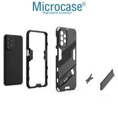 Microcase Samsung Galaxy A73 5G Matrix Serisi Armor Standlı Perfect Koruma Kılıf - Siyah