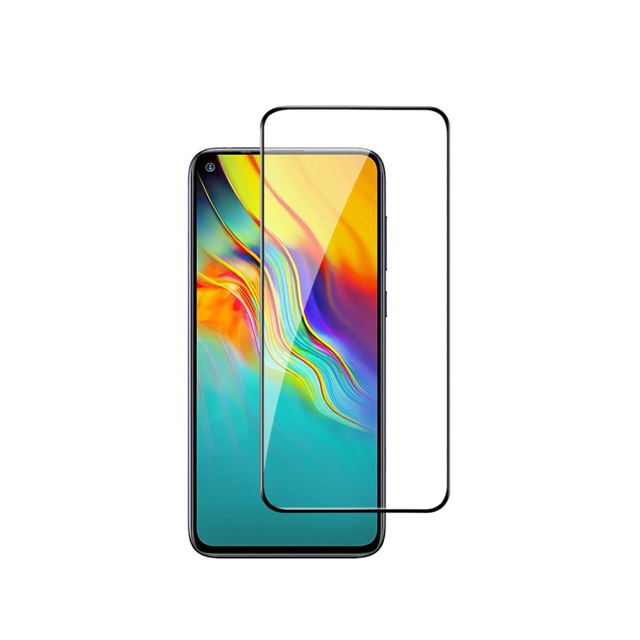 Microcase Infinix Hot 9 Tam Kaplayan Çerçeveli Tempered Ekran Koruyucu - Siyah