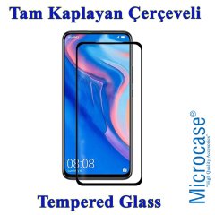 Microcase Huawei Y9 Prime 2019 Premium Matte Silikon Kılıf - Siyah + Tam Kaplayan Çerçeveli Cam