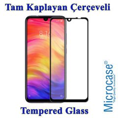 Xiaomi Redmi Note 7 Pro Tam Kaplayan Çerçeveli Temper Cam - Siyah