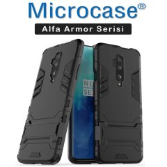 Microcase OnePlus 7T Pro Alfa Serisi Armor Standlı Perfect Koruma Kılıf - Siyah