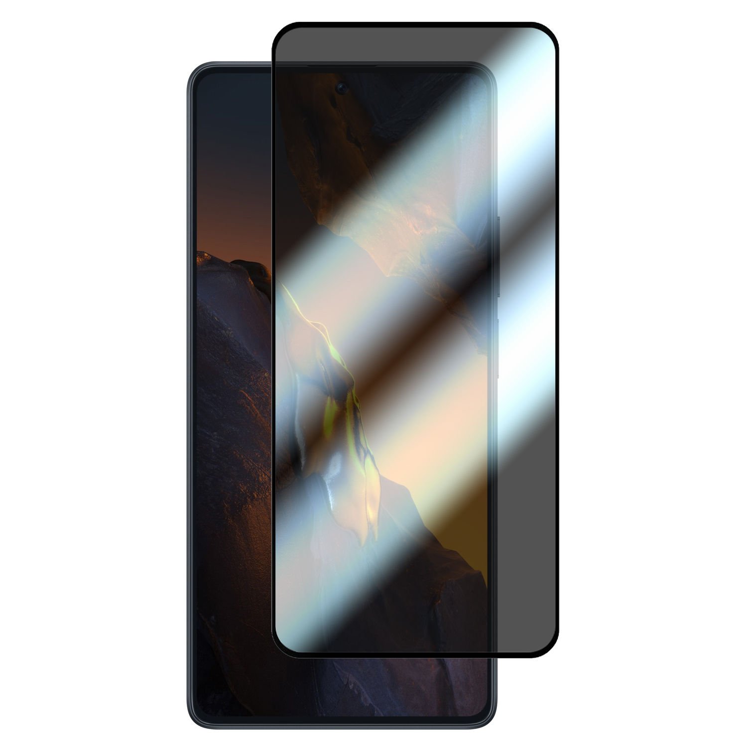 Microcase Xiaomi Poco F5 / Redmi Note 12 Turbo için Privacy Gizlilik Filtreli Tam Kaplayan Cam Koruma - AL3125
