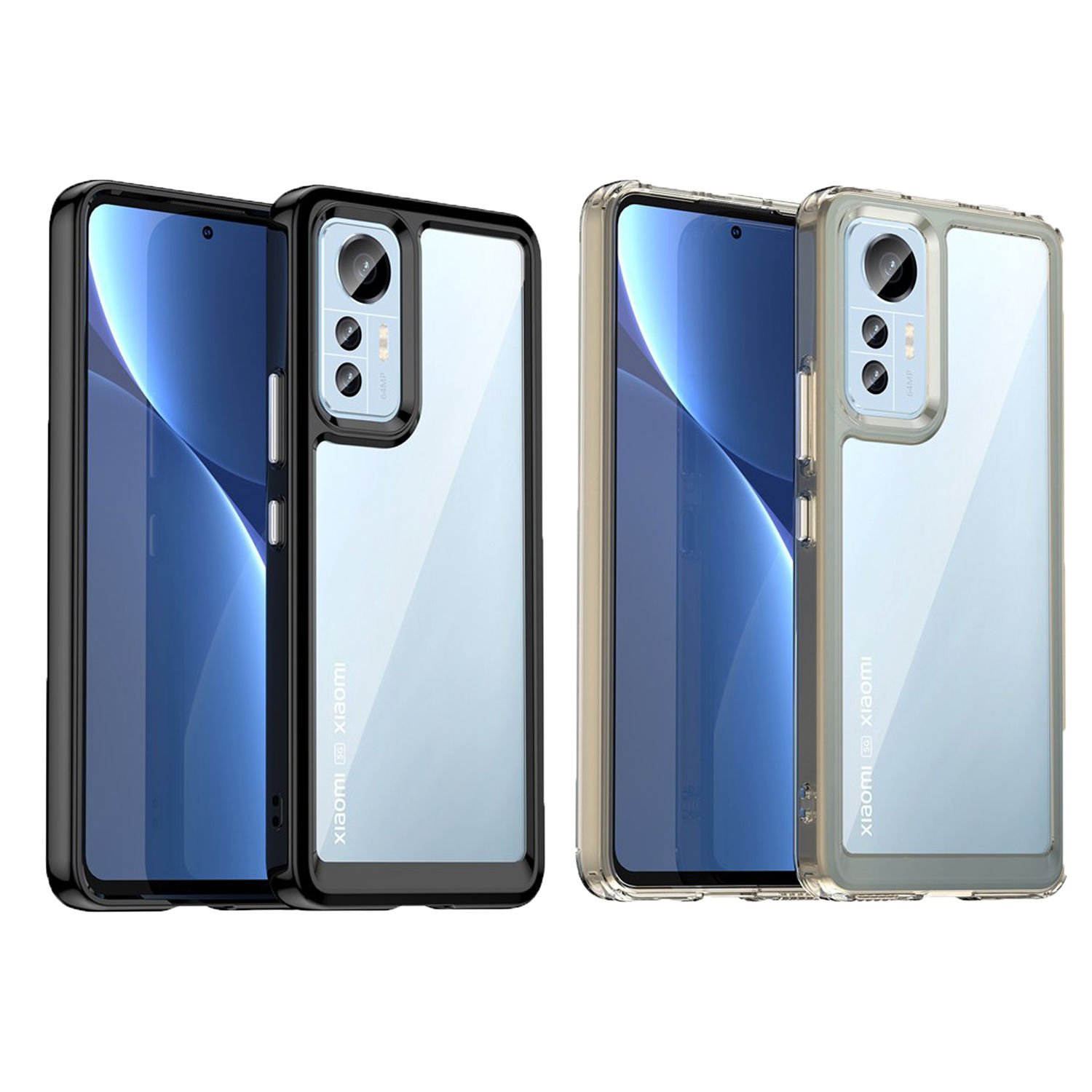 Microcase Xiaomi 12T - 12T Pro Shield Serisi Darbeye Dayanıklı Yarı Esnek Plastik TPU Kılıf - AL8100