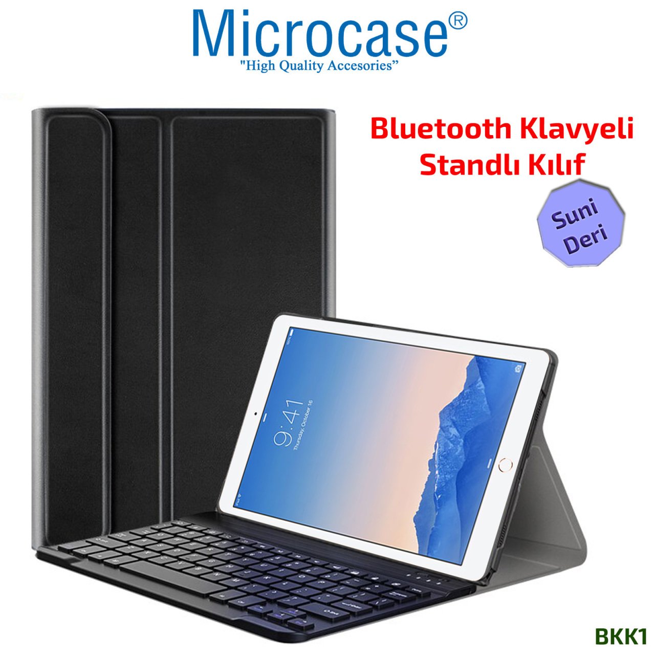 Microcase iPad Air 2 - iPad Pro 9.7 Tablet Bluetooth Klavyeli Standlı Kılıf - BKK1
