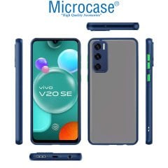 Microcase Vivo V20 SE London Serisi Darbeye Dayanıklı Kılıf - Buzlu Mavi