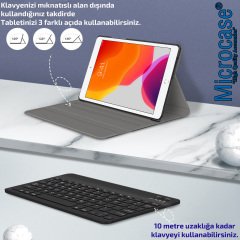 Microcase iPad 7.Nesil 10.2 2019 - iPad Pro 10.5 Bluetooth Klavyeli Standlı Kılıf - BKK1