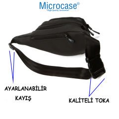 Microcase Unisex Kulaklık Çıkışlı  Su Geçirmez 3 Gözlü Çapraz Askılı  Göğüs Omuz ve Bel Çantası-AL4437