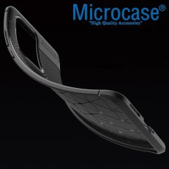 Microcase Huawei P40 Leather Tpu Silikon Kılıf - Siyah + Tempered Glass Cam Koruma