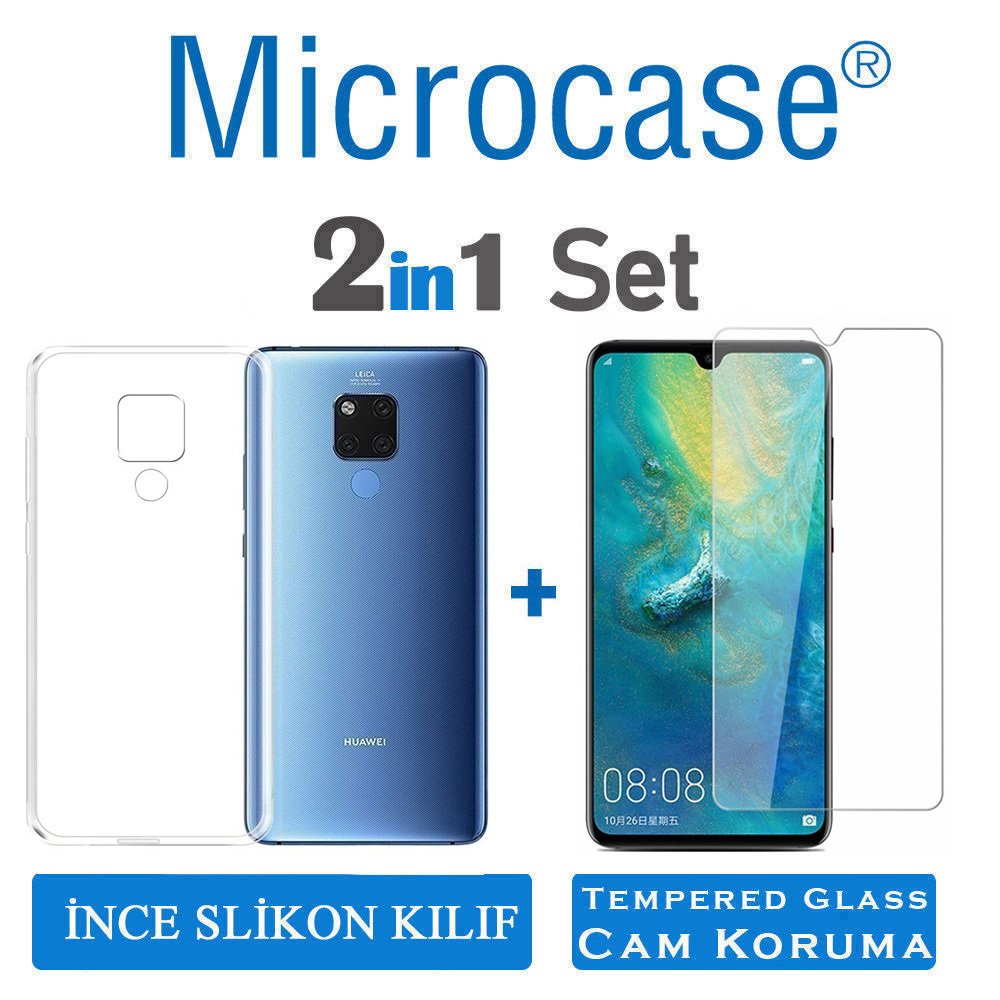 Huawei Mate 20 X 0.2 mm İnce Silikon Kılıf + CAM (SEÇİN)