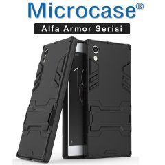 Microcase Sony Xperia XA1 Alfa Armor Standlı Kılıf + Ekran Koruma
