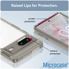 Microcase Google Pixel 7 Shield Serisi Darbeye Dayanıklı Yarı Esnek Plastik TPU Kılıf - AL8100