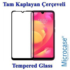 Microcase Xiaomi Mi Play Premium Matte Silikon Kılıf - Siyah + Tam Kaplayan Çerçeveli Cam