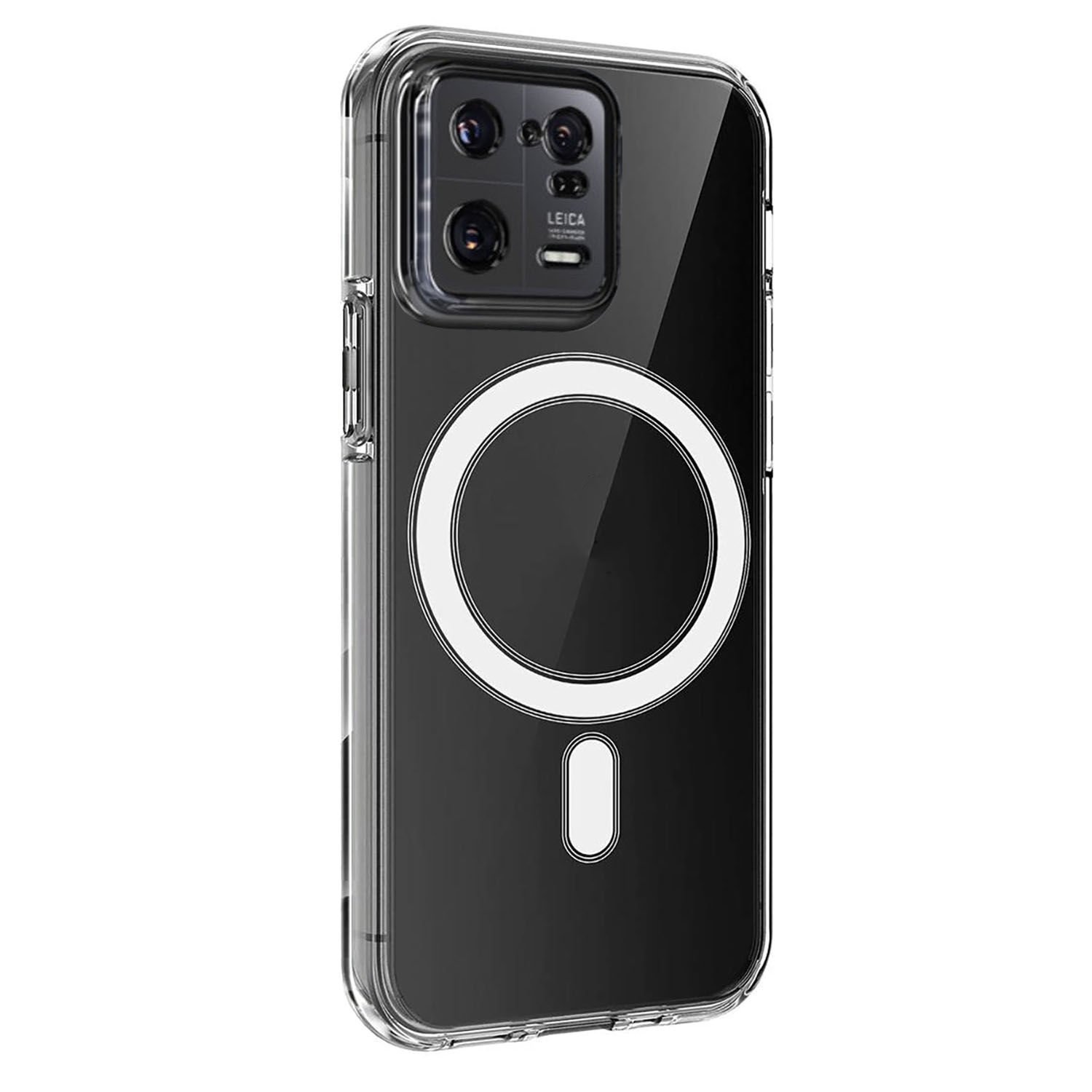 Microcase Xiaomi 13 Pro Global için Magsafe Manyetik Darbeye Dayanıklı Yarı Esnek Plastik TPU Şeffaf Kılıf - AL8115