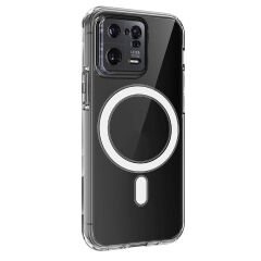 Microcase Xiaomi 13 Pro Global için Magsafe Manyetik Darbeye Dayanıklı Yarı Esnek Plastik TPU Şeffaf Kılıf - AL8115