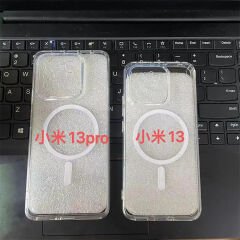 Microcase Xiaomi 13 Pro Global için Magsafe Manyetik Darbeye Dayanıklı Yarı Esnek Plastik TPU Şeffaf Kılıf - AL8115