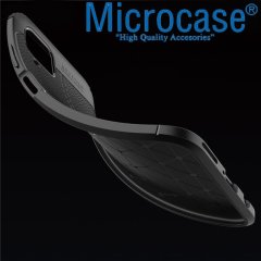 Microcase Huawei P40 Lite Leather Tpu Silikon Kılıf - Siyah + Tempered Glass Cam Koruma