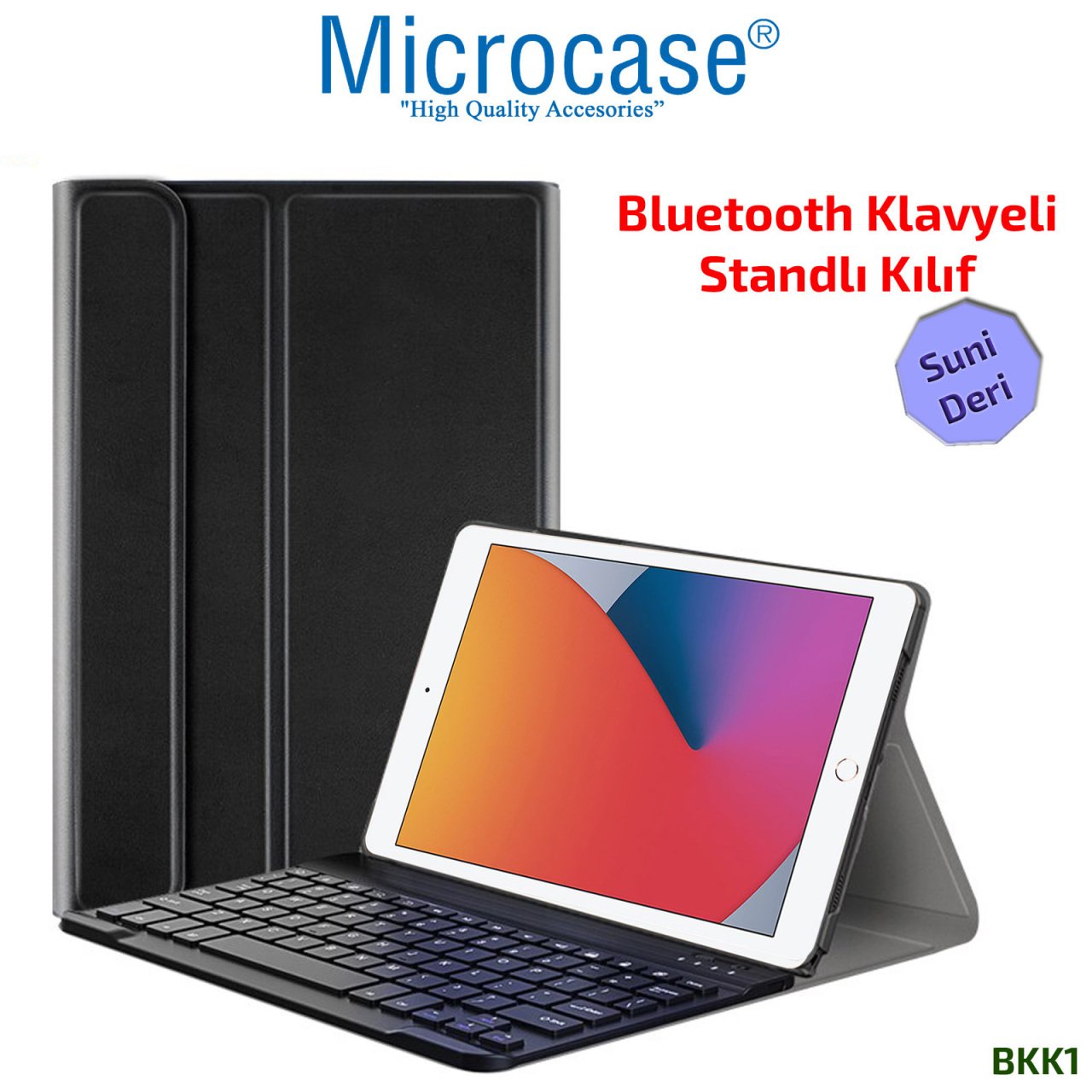 Microcase iPad 8.Nesil 10.2 2020 Tablet Bluetooth Klavyeli Standlı Kılıf - BKK1