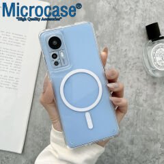 Microcase Xiaomi 12 Pro / 12S Pro için Magsafe Manyetik Darbeye Dayanıklı Yarı Esnek Plastik TPU Şeffaf Kılıf - AL8115