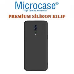 Microcase Oppo Reno Z Premium Matte Silikon Kılıf - Siyah + Tam Kaplayan Çerçeveli Cam