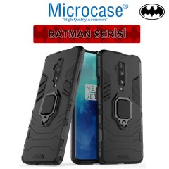 Microcase OnePlus 7T Pro Batman Serisi Yüzük Standlı Armor Kılıf - Siyah