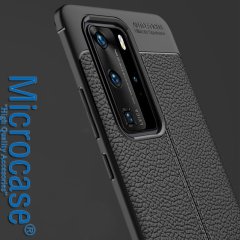 Microcase Huawei P40 Pro Leather Tpu Silikon Kılıf - Siyah