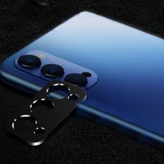 Oppo Reno 4 Kamera Lens Halkası - Kapalı Tasarım Siyah