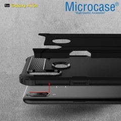 Microcase Samsung Galaxy A10s King Serisi Armor Perfect Koruma Kılıf - Siyah