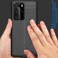 Microcase Huawei P40 Pro Leather Tpu Silikon Kılıf - Siyah