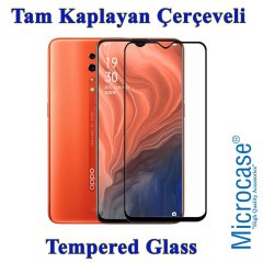 Microcase Oppo Reno Z Premium Matte Silikon Kılıf - Siyah + Tam Kaplayan Çerçeveli Cam