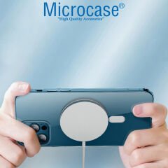 Microcase Xiaomi 12S Ultra için Magsafe Manyetik Darbeye Dayanıklı Yarı Esnek Plastik TPU Şeffaf Kılıf - AL8115