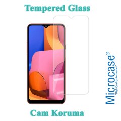 Microcase Samsung Galaxy A20s King Serisi Armor Perfect Koruma Kılıf - Siyah + Tempered Glass Cam Koruma