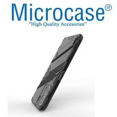 Microcase Vivo Y16 4G 2022 Matrix Serisi Armor Standlı Perfect Koruma Kılıf - Siyah AL3416